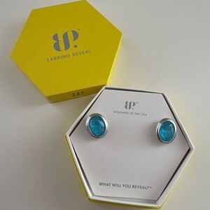 Bomb Party Glided With Memories Earrings ER18647 Light Blue Quartz Rhodium